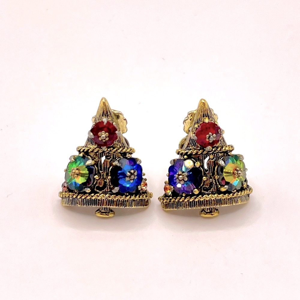 VINTAGE Christmas Tree Clip-On Earrings